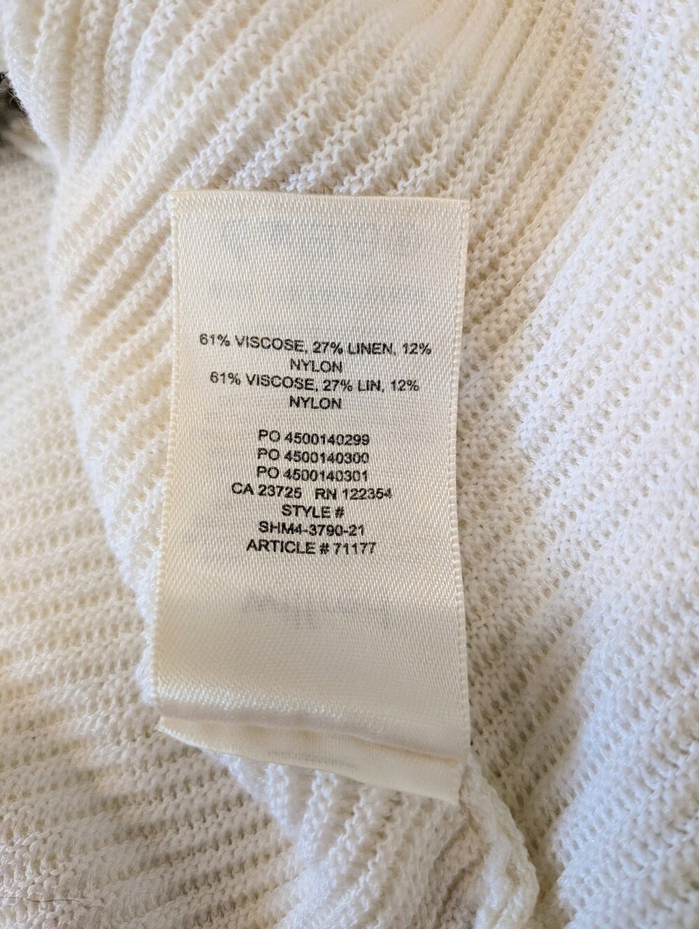 Wilfred Cream Cropped V-Neck Ribbed Cardigan Linen Blend | Xs - Picture 6 of 6